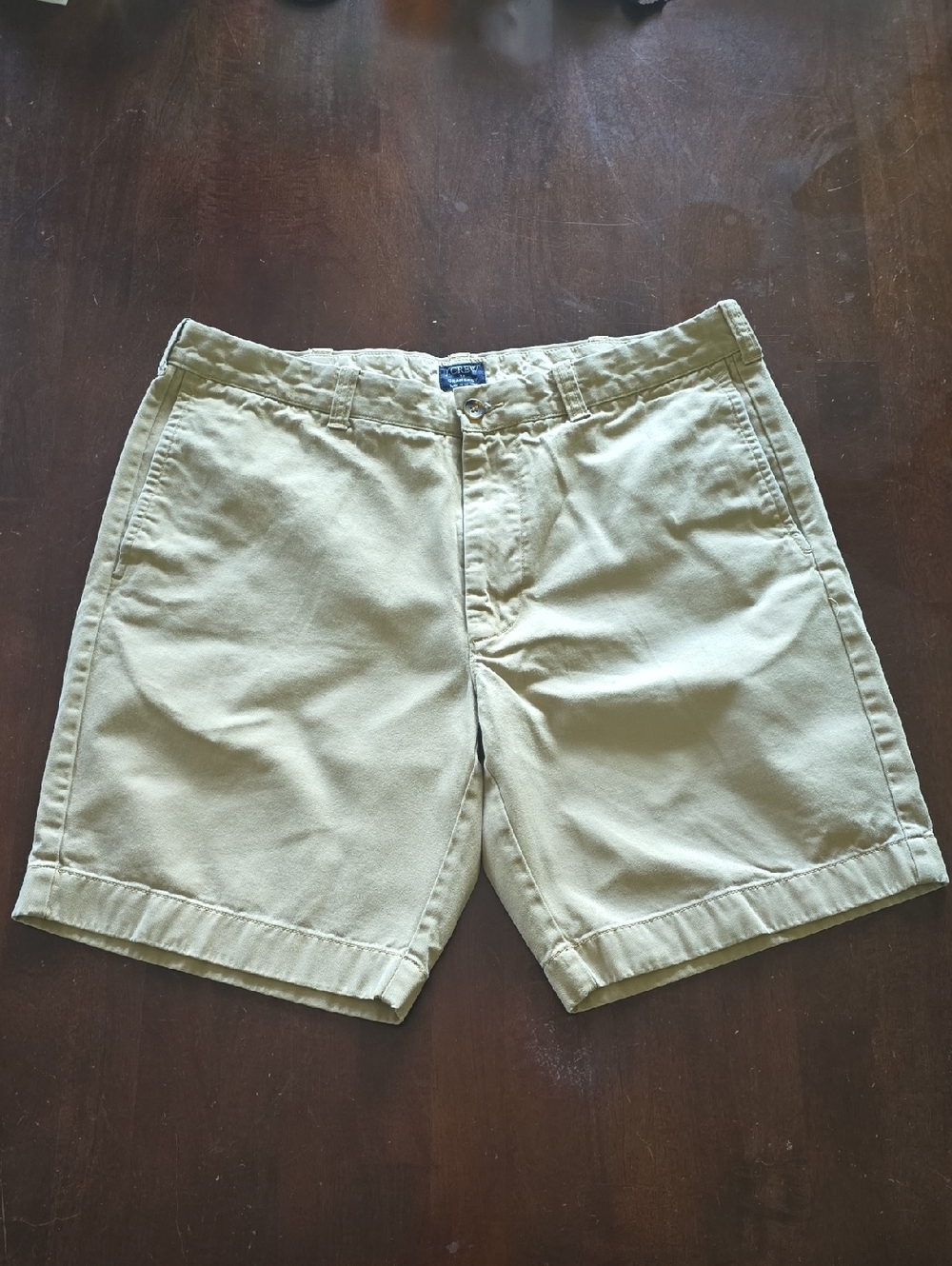 J. Crew Men's Gramercy Tan Flat-Front Cotton Shorts